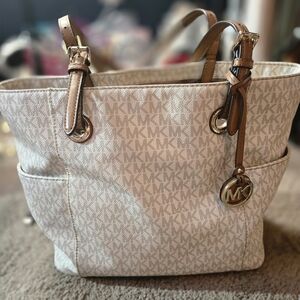 Michael Kors Beige Signature Tote Bag